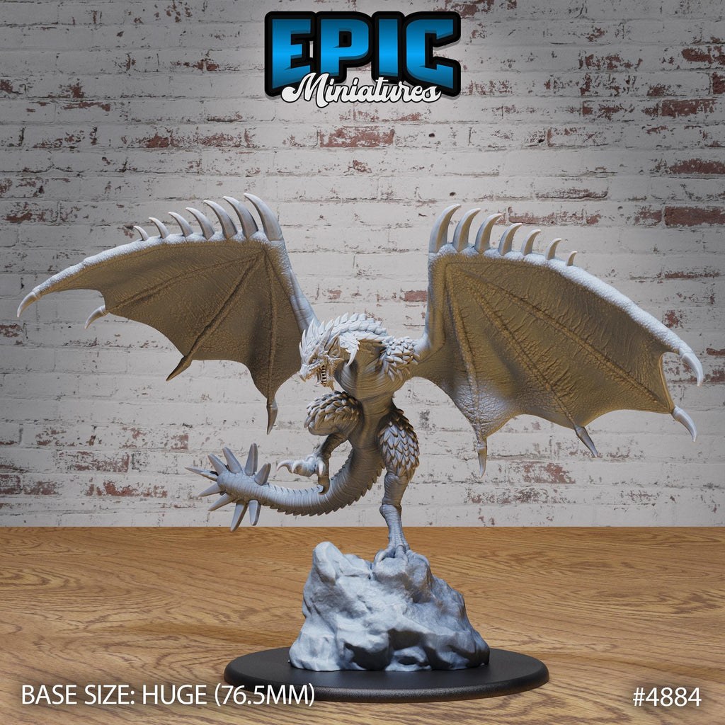 Huge Demise Wyvern Option #4884 front DND miniature Age of Dragons 16k resin