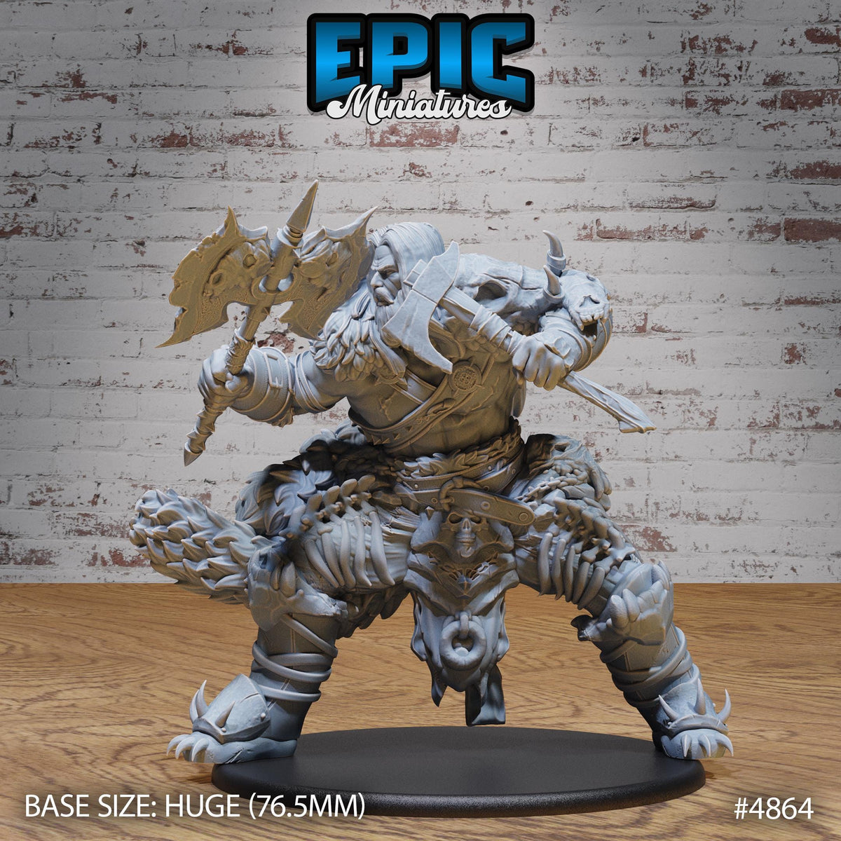 Huge Giant Dragon Hunter Option #4864 front DND miniature Age of Dragons 16k resin