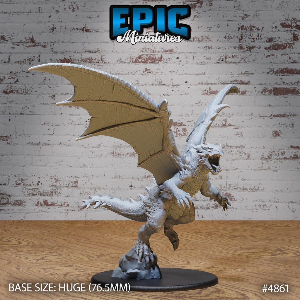 Huge Bipedal Dragon Option #4861 front DND miniature Age of Dragons 16k resin