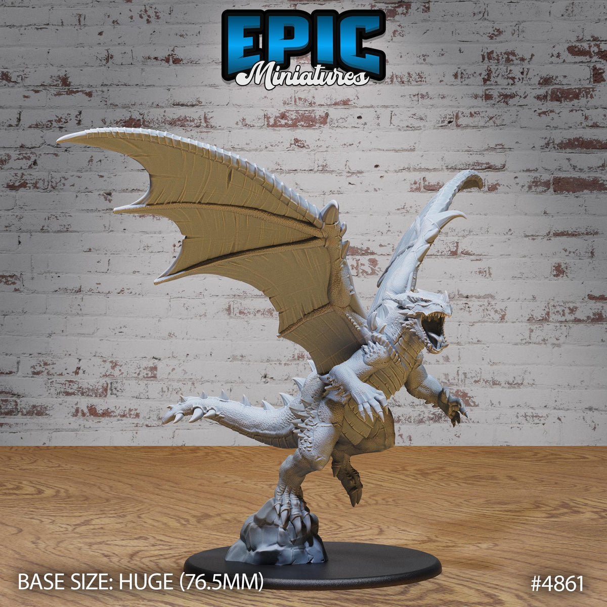Huge Bipedal Dragon Option #4861 front DND miniature Age of Dragons 16k resin