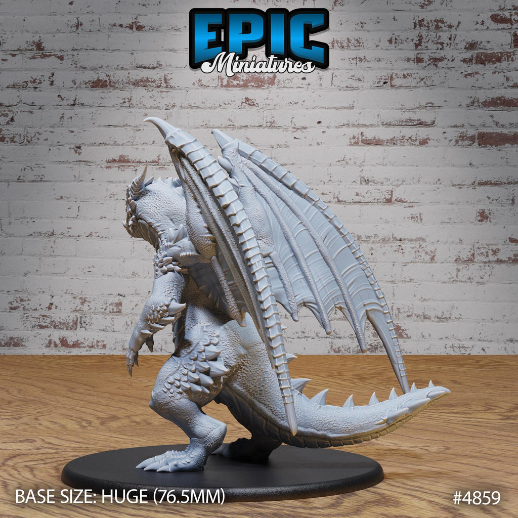 Huge Bipedal Dragon Option #4859 back DND miniature Age of Dragons 16k resin