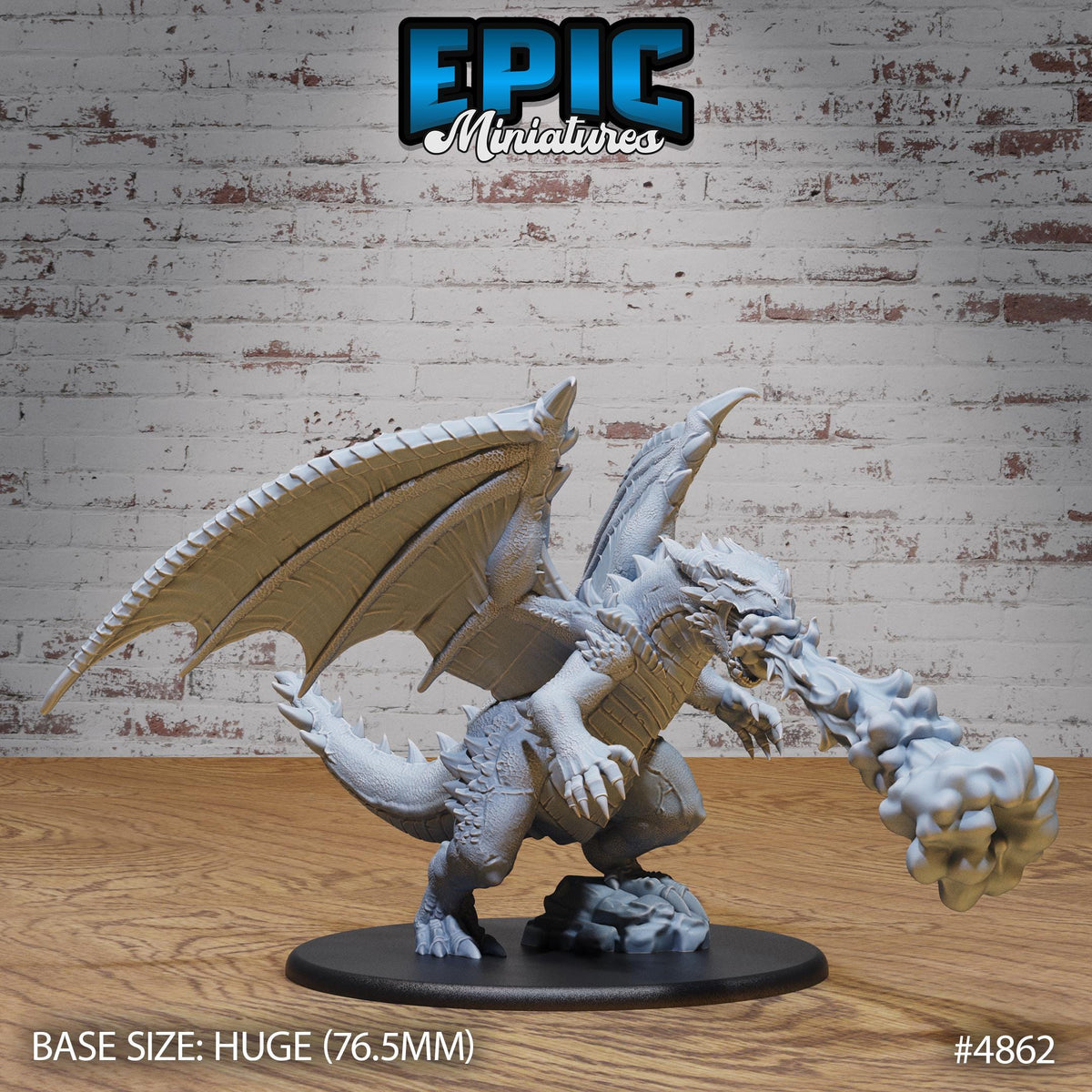 Huge Bipedal Dragon Option #4862 front DND miniature Age of Dragons 16k resin