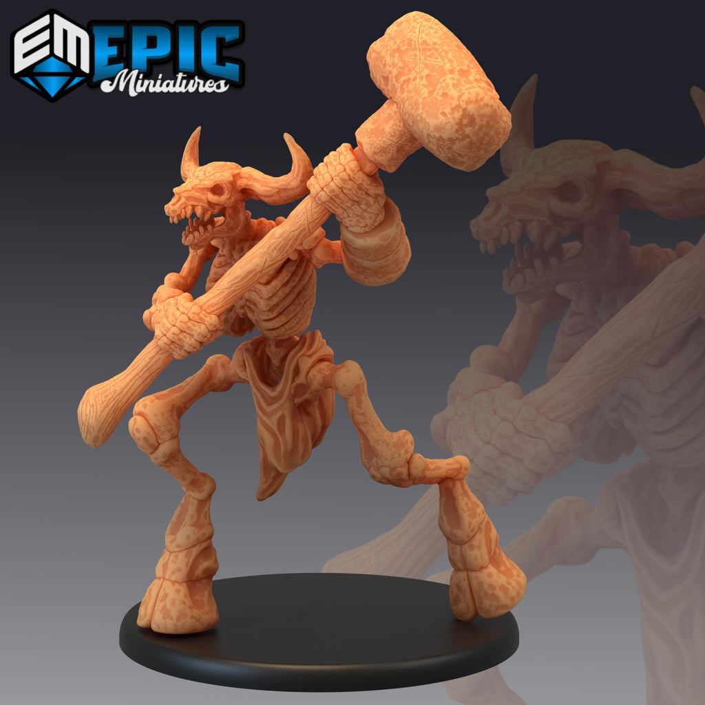 Minotaur Skeleton Axe front DND miniature Restless Bones 16k resin