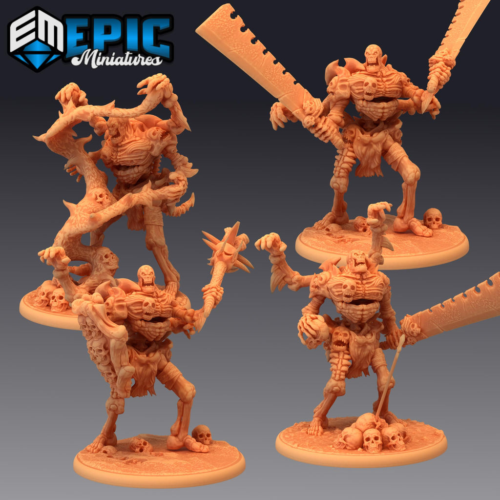 Human Bone Golem Set of 4 DND miniatures group photo Restless Bones