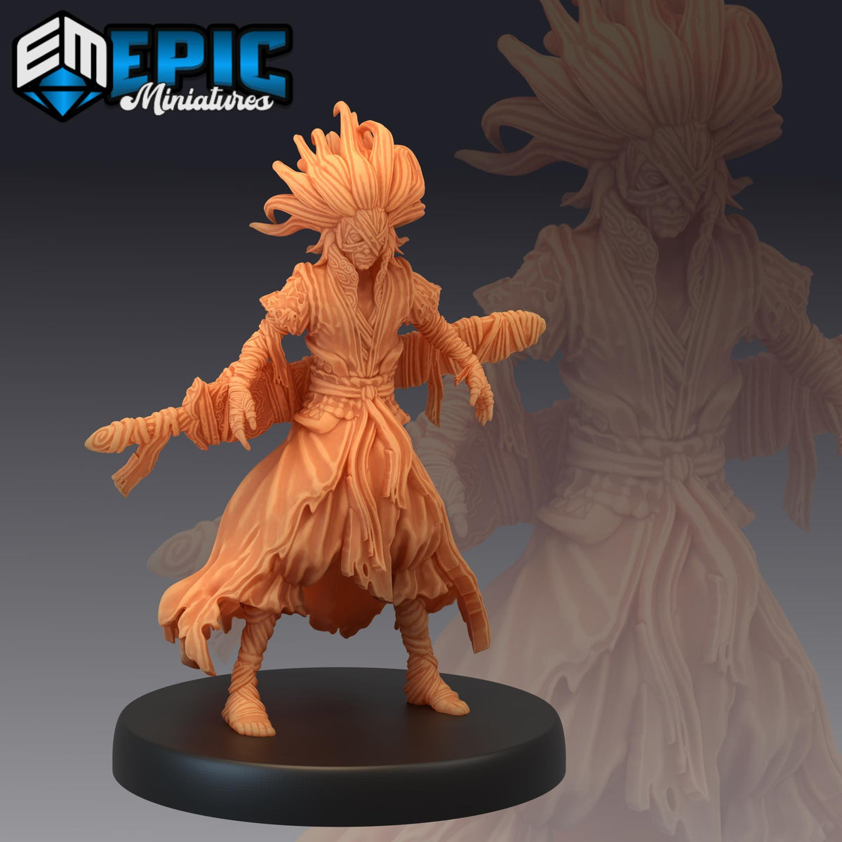 Bandage Warrior Fighting back DND miniature Restless Bones 16k resin