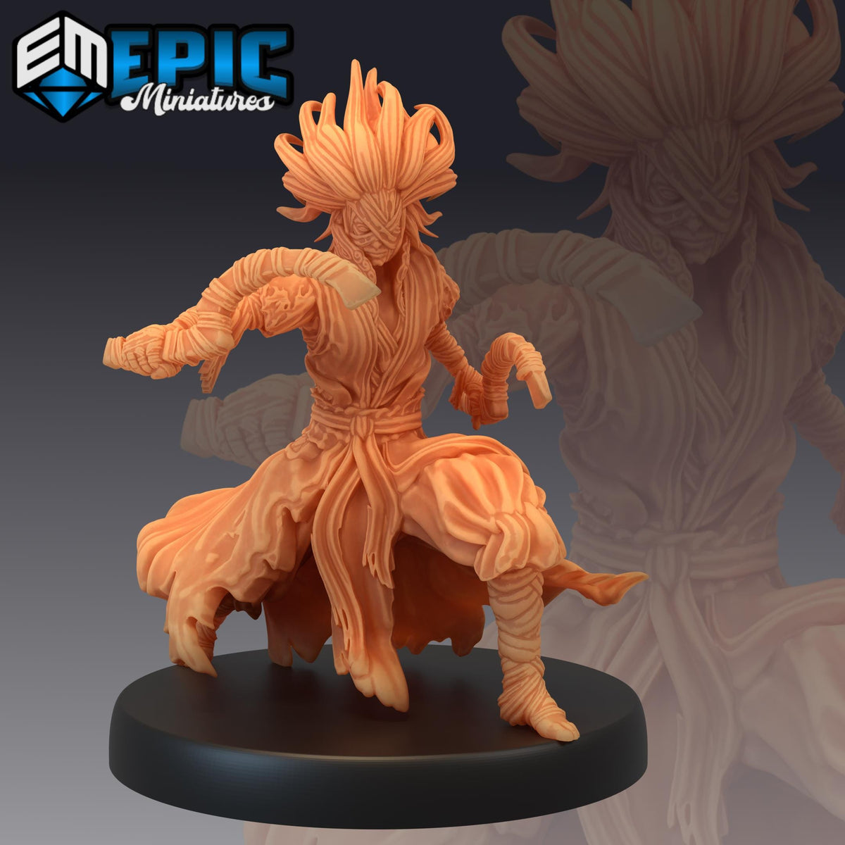 Bandage Warrior Magic back DND miniature Restless Bones 16k resin