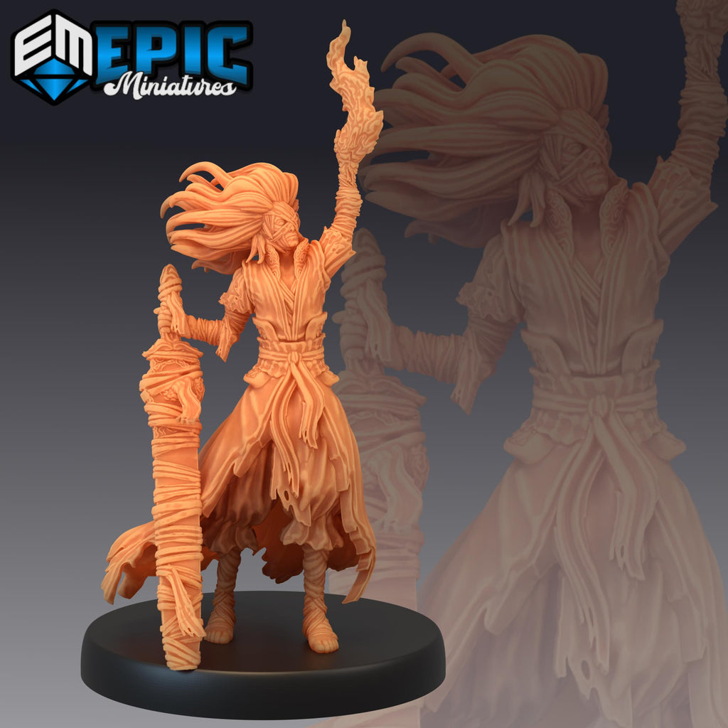 Bandage Warrior Fighting front DND miniature Restless Bones 16k resin