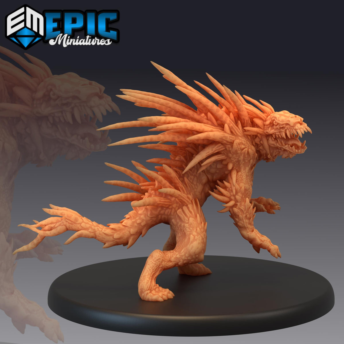 Barghest Barghest Attacking front DND miniature Restless Bones 16k resin