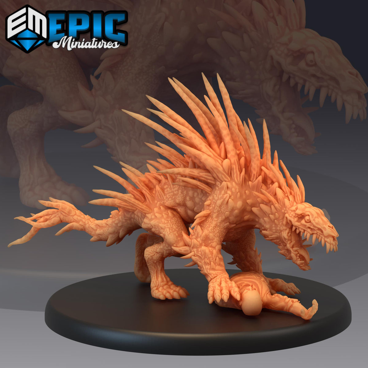 Barghest Barghest Hunting front DND miniature Restless Bones 16k resin
