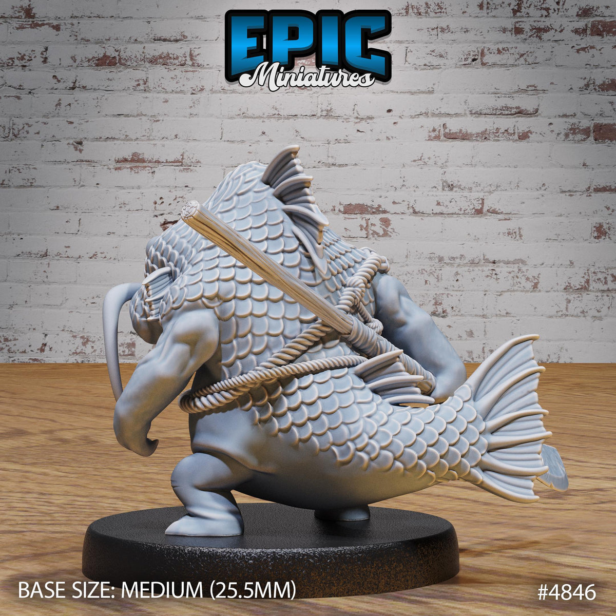 Catfish Folk Option #4846 back DND miniature Mysterious Ocean 16k resin