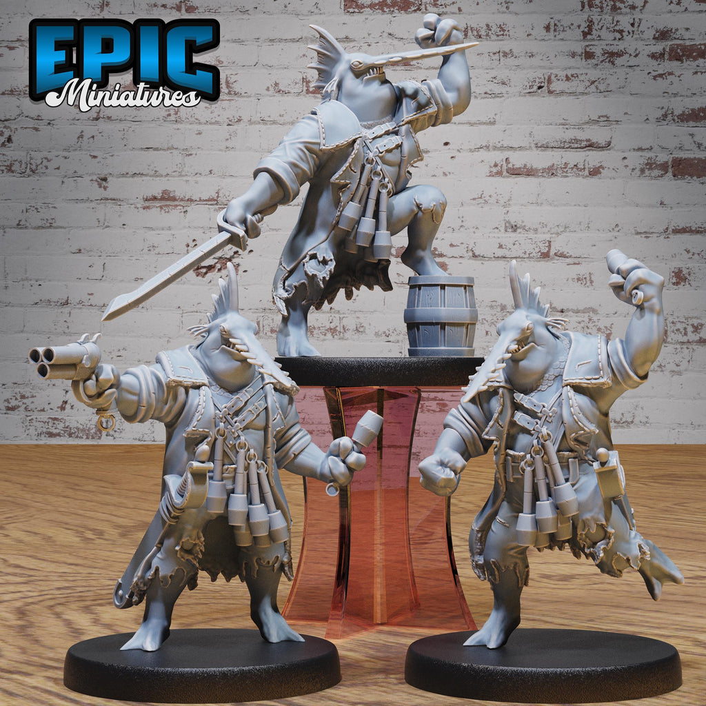 Sawhead Pirate Set of 3 DND miniatures group photo Mysterious Ocean