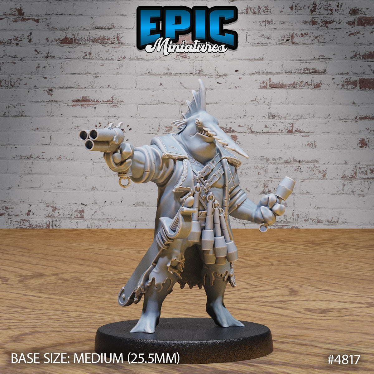 Sawhead Pirate Option #4817 front DND miniature Mysterious Ocean 16k resin