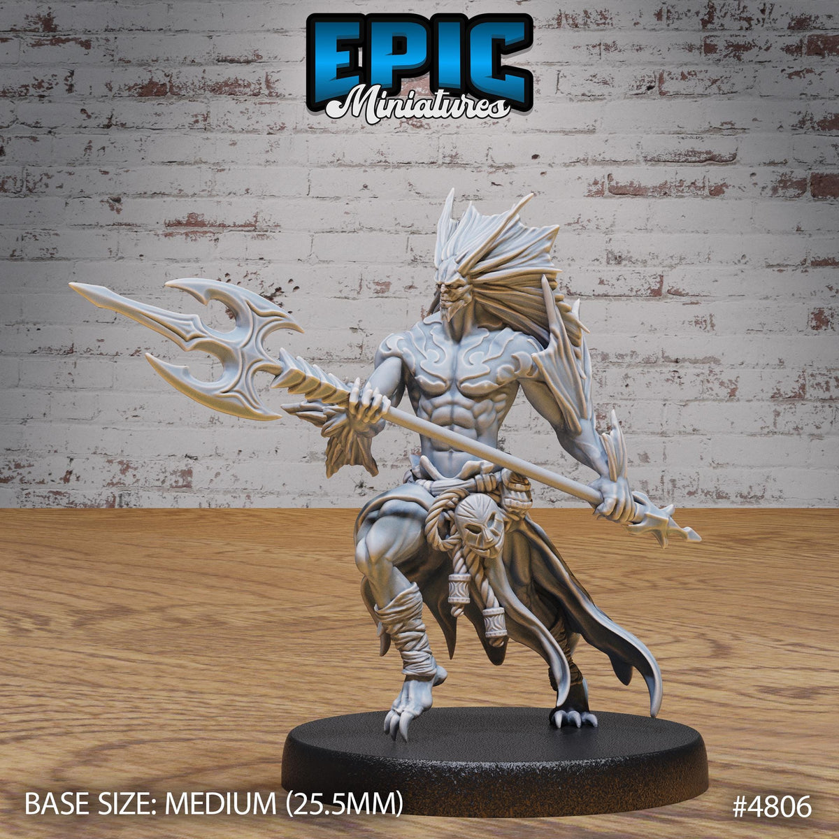 Atlantean Merfolk Option #4806 front DND miniature Mysterious Ocean 16k resin