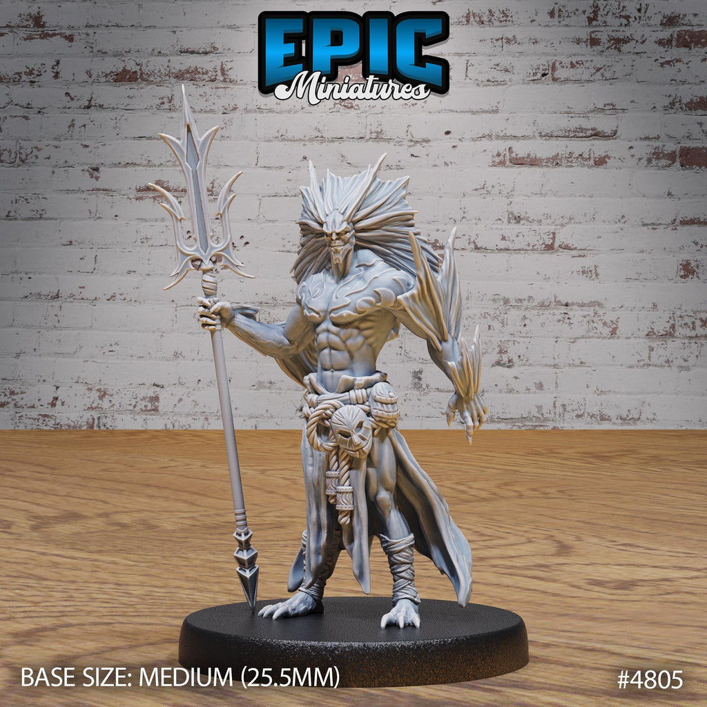 Atlantean Merfolk Option #4805 front DND miniature Mysterious Ocean 16k resin