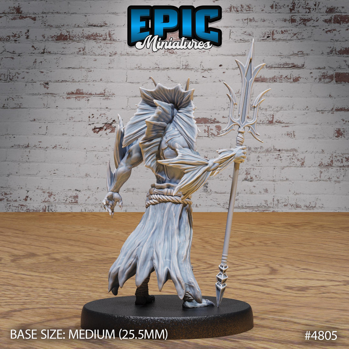 Atlantean Merfolk Option #4805 back DND miniature Mysterious Ocean 16k resin