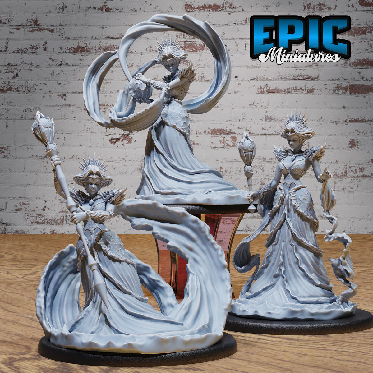 Undine Princess Set of 3 DND miniatures group photo Mysterious Ocean