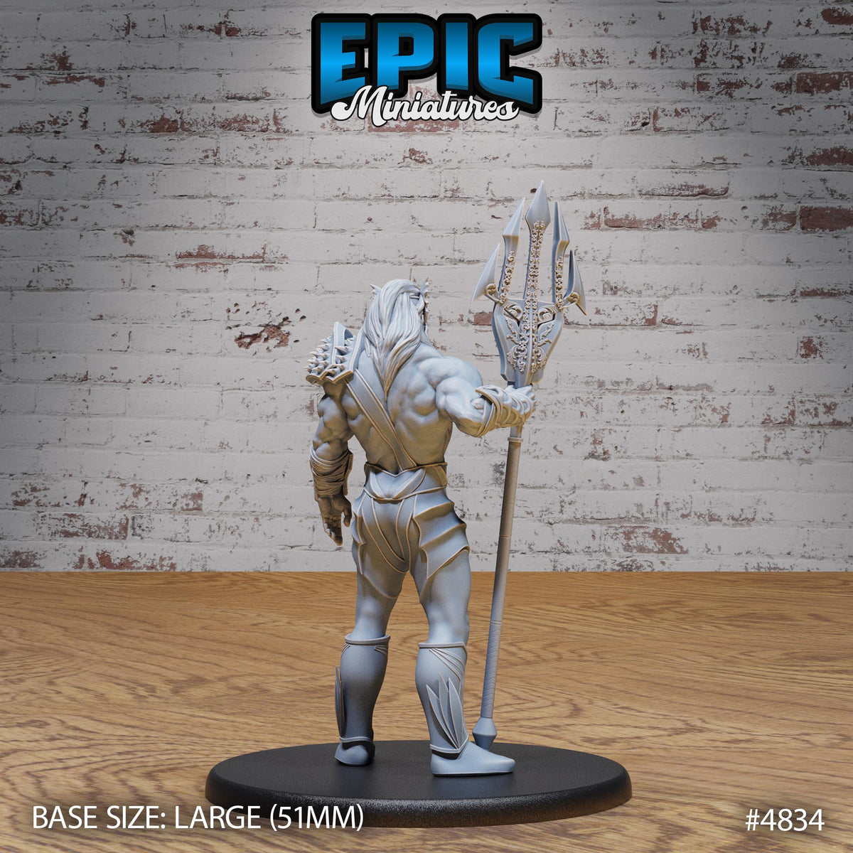 God Triton Avatar Option #4834 back DND miniature Mysterious Ocean 16k resin