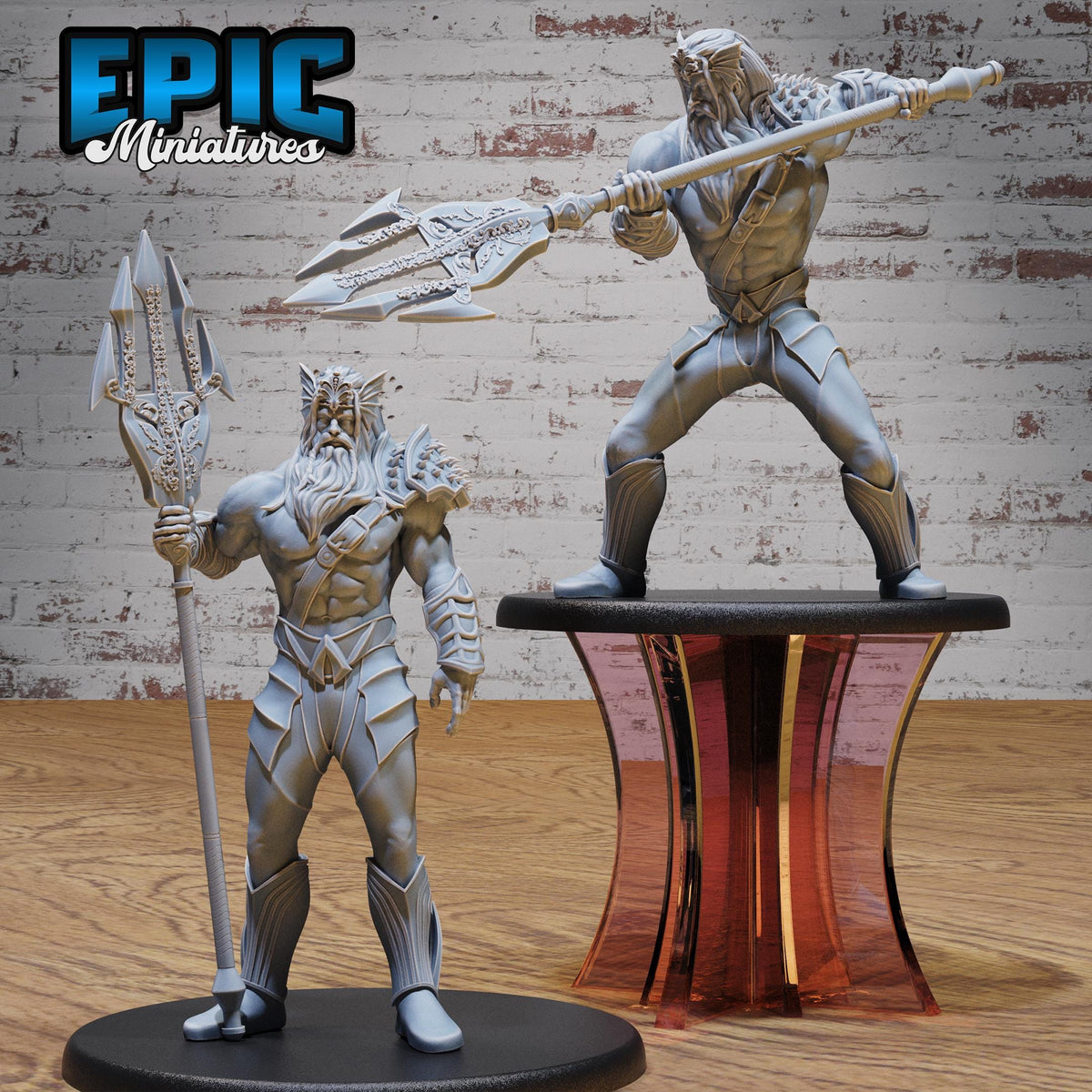 God Triton Avatar Set of 2 DND miniatures group photo Mysterious Ocean