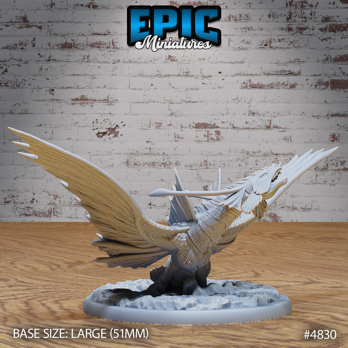 Ocean Wyvern Option #4829 front DND miniature Mysterious Ocean 16k resin