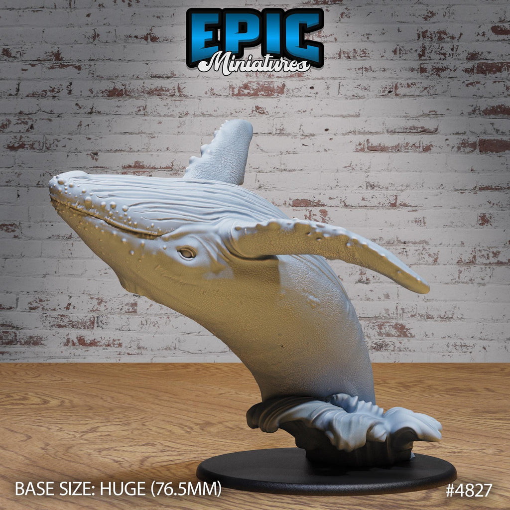 Humpback Whale Option #4827 front DND miniature Mysterious Ocean 16k resin