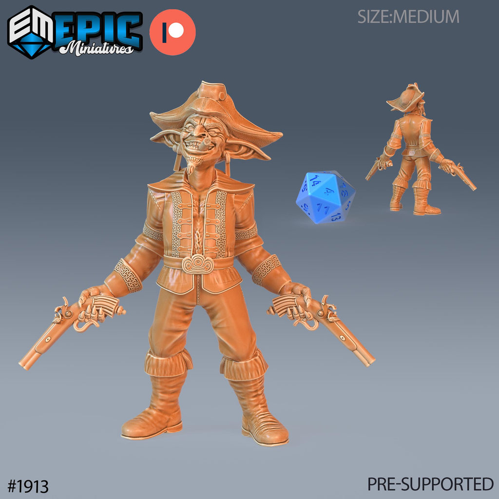 Goblin Pirate Option #1913 front DND miniature Treasure Hunt 16k resin