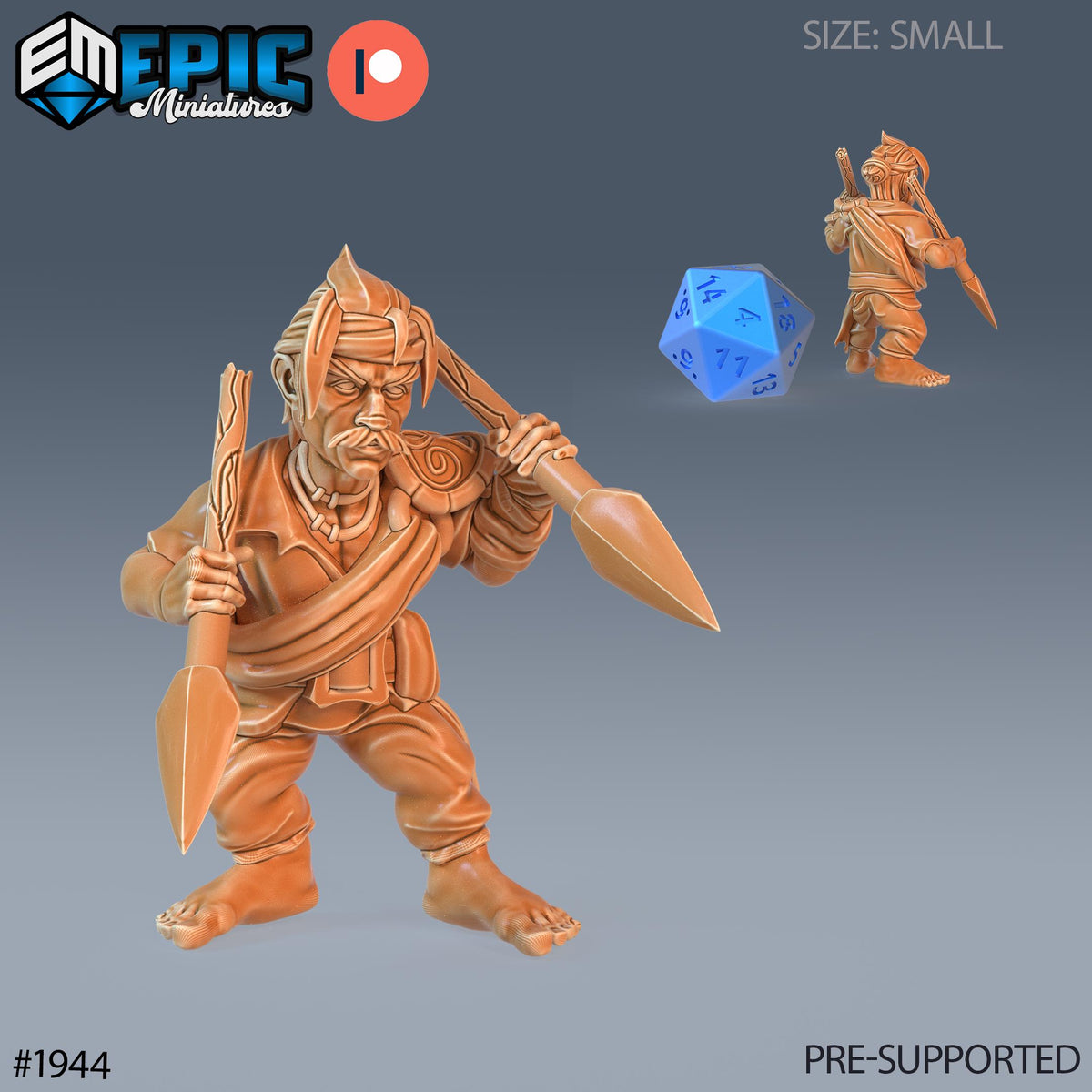 Gnome Pirate Option #1944 front DND miniature Treasure Hunt 16k resin