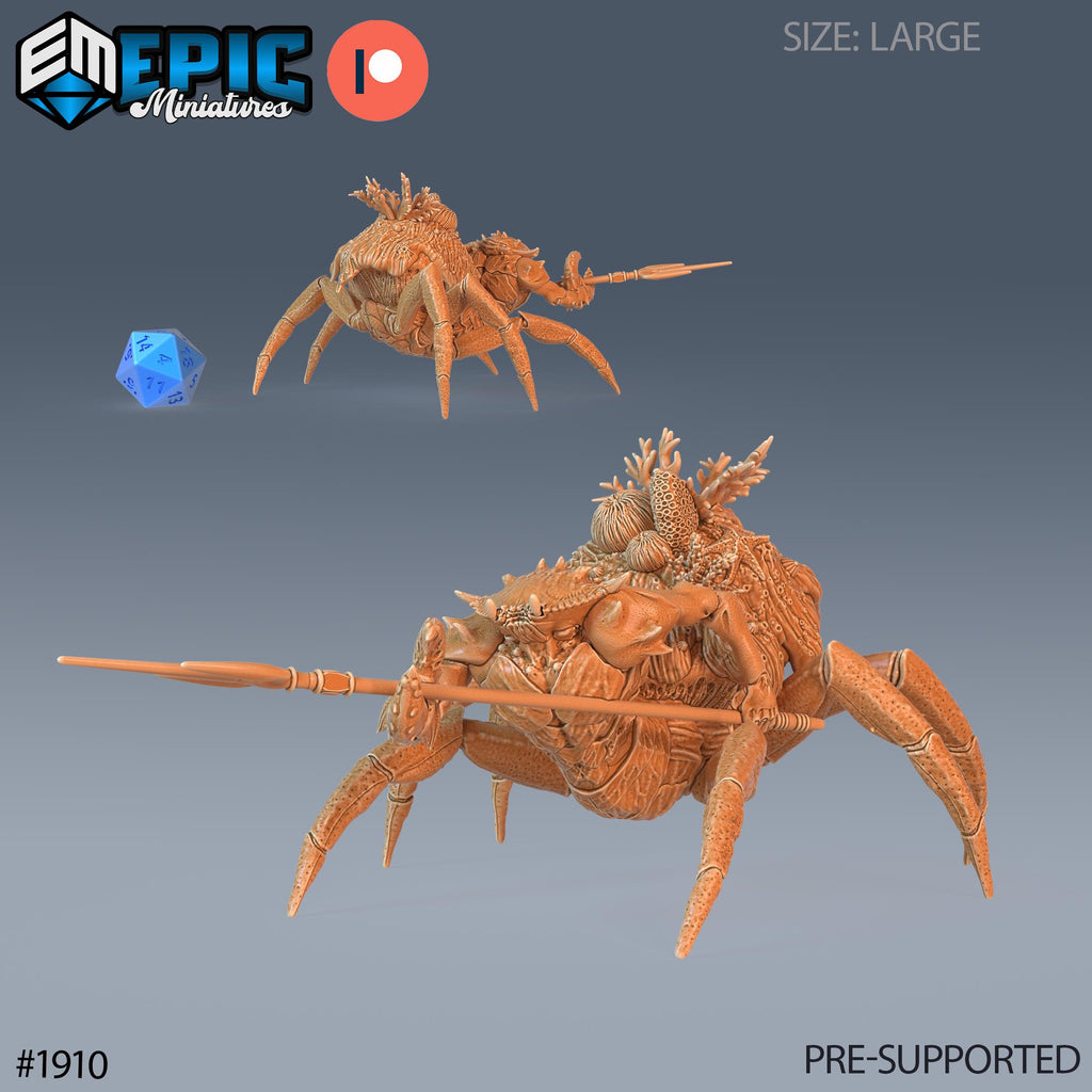 Crab People Option #1910 front DND miniature Treasure Hunt 16k resin