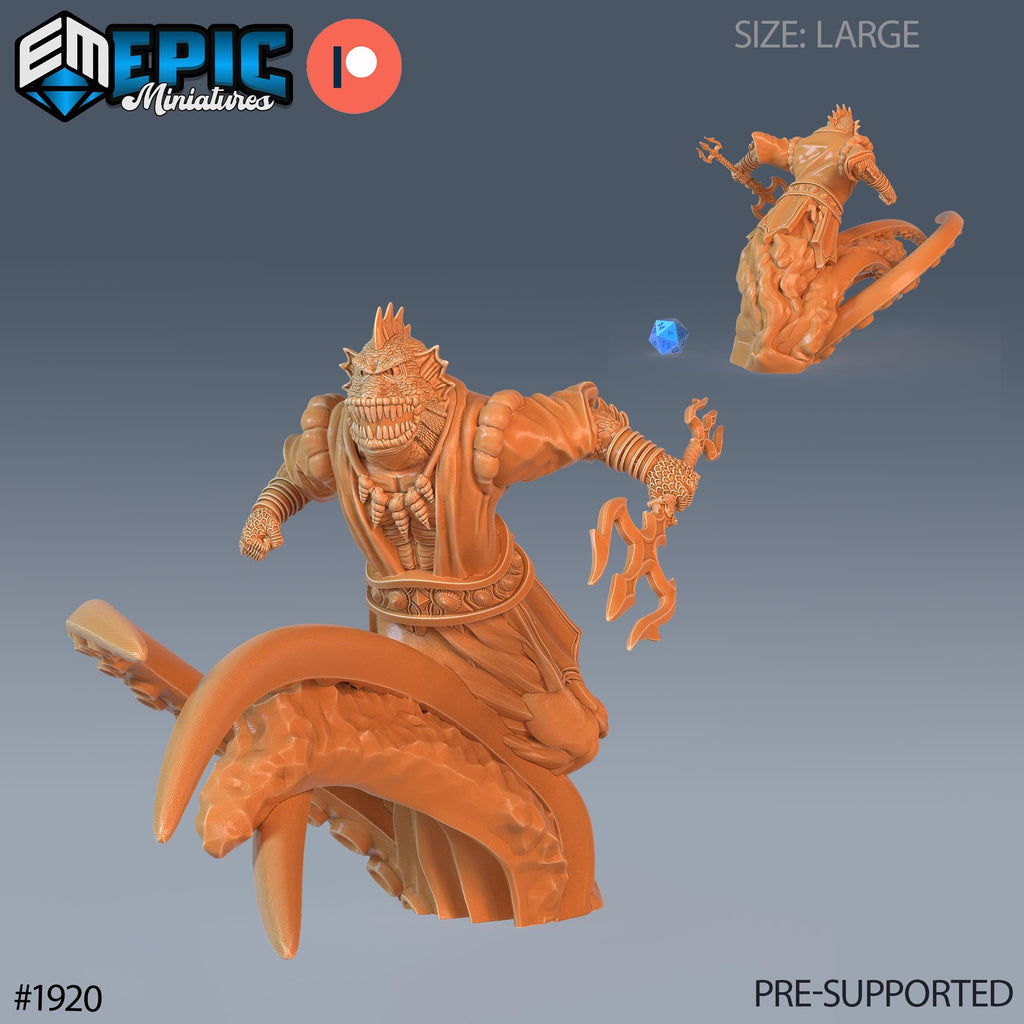 Marid Male Option #1920 (2) front DND miniature Treasure Hunt 16k resin