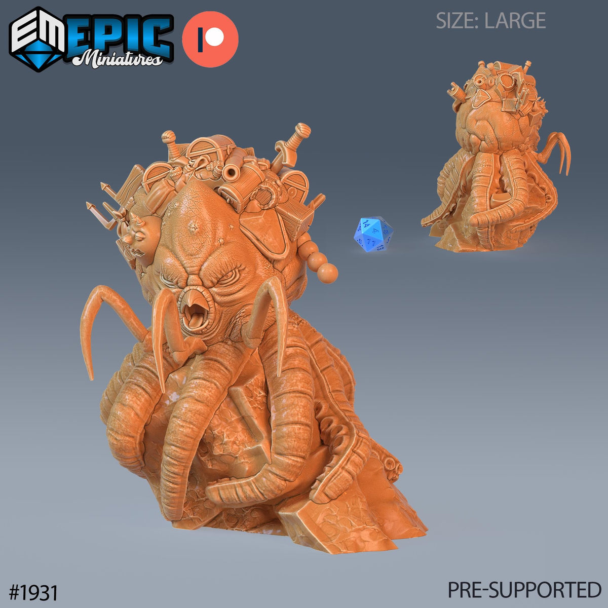 Morkoth Option #1931 front DND miniature Treasure Hunt 16k resin