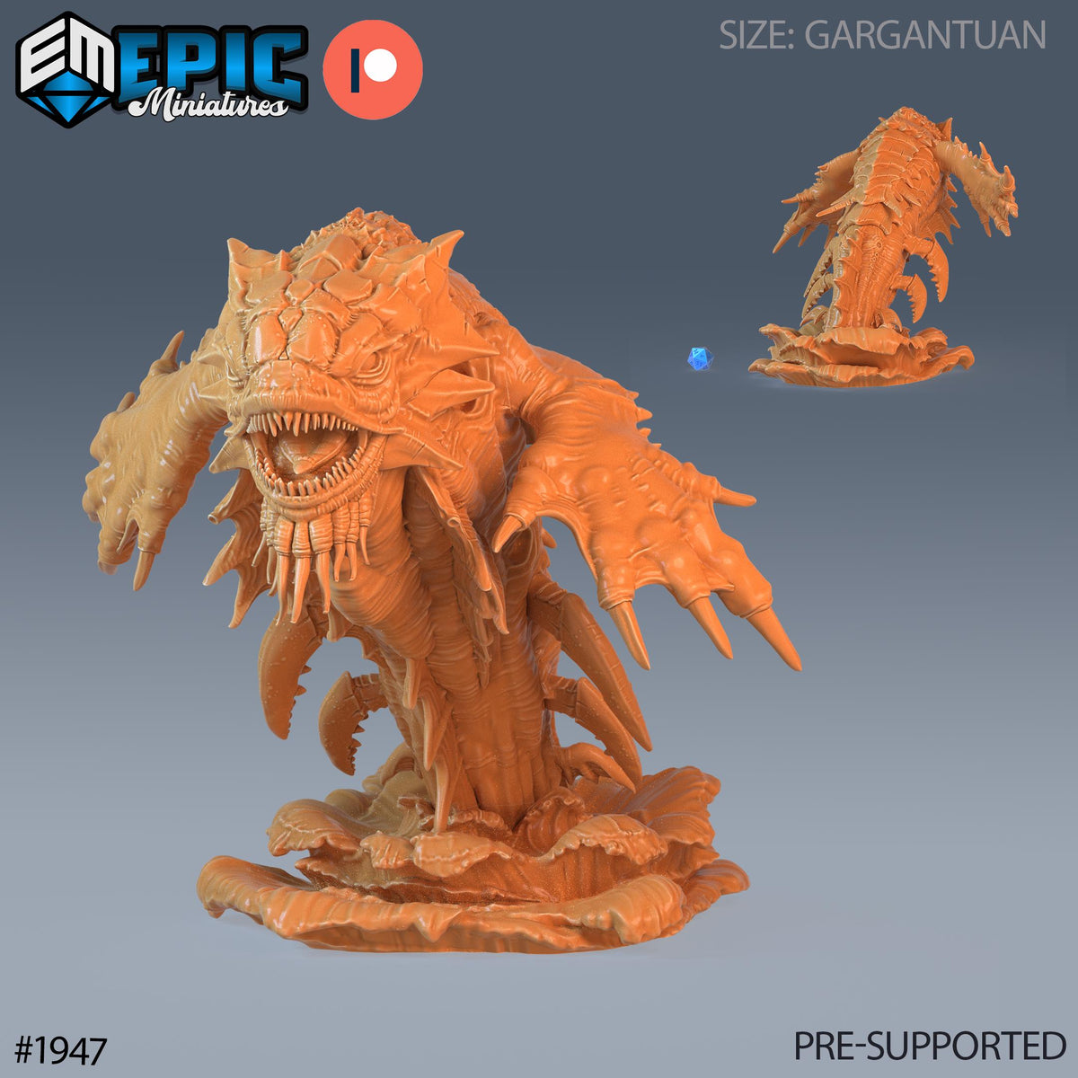 Gargantuan Kraken Option #1947 front DND miniature Treasure Hunt 16k resin