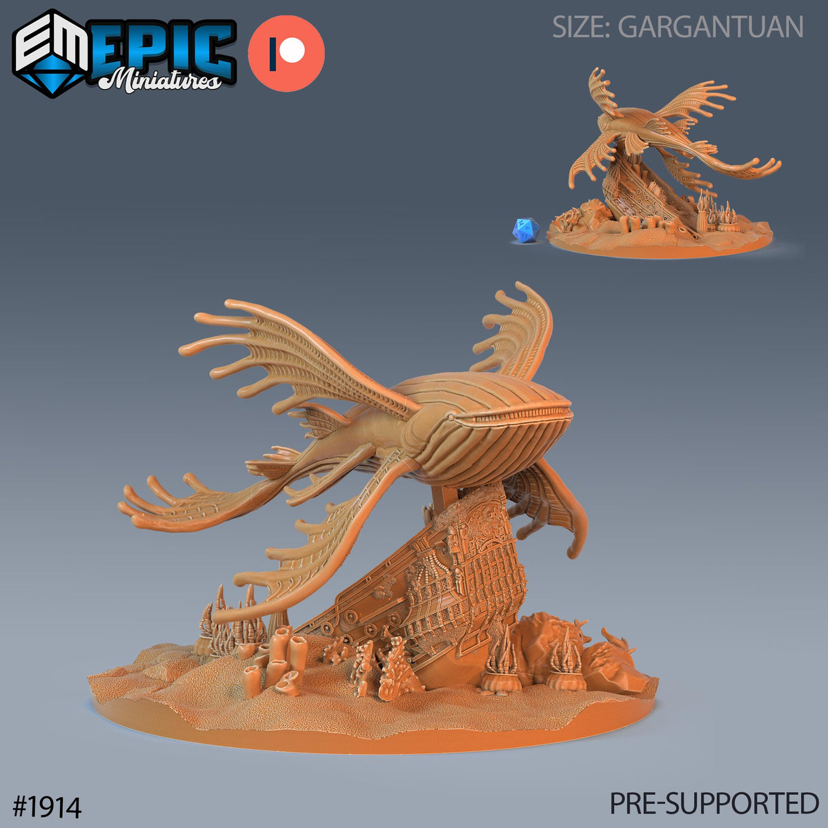 Gargantuan Sacred Whale DND miniatures group photo Treasure Hunt
