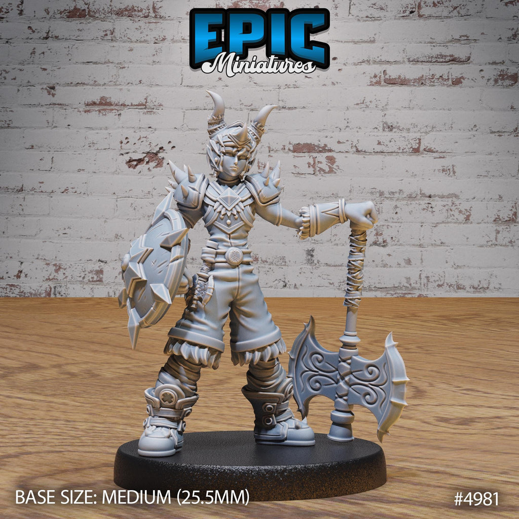 Young Barbarian Option #4981 front DND miniature Savage Attack 16k resin