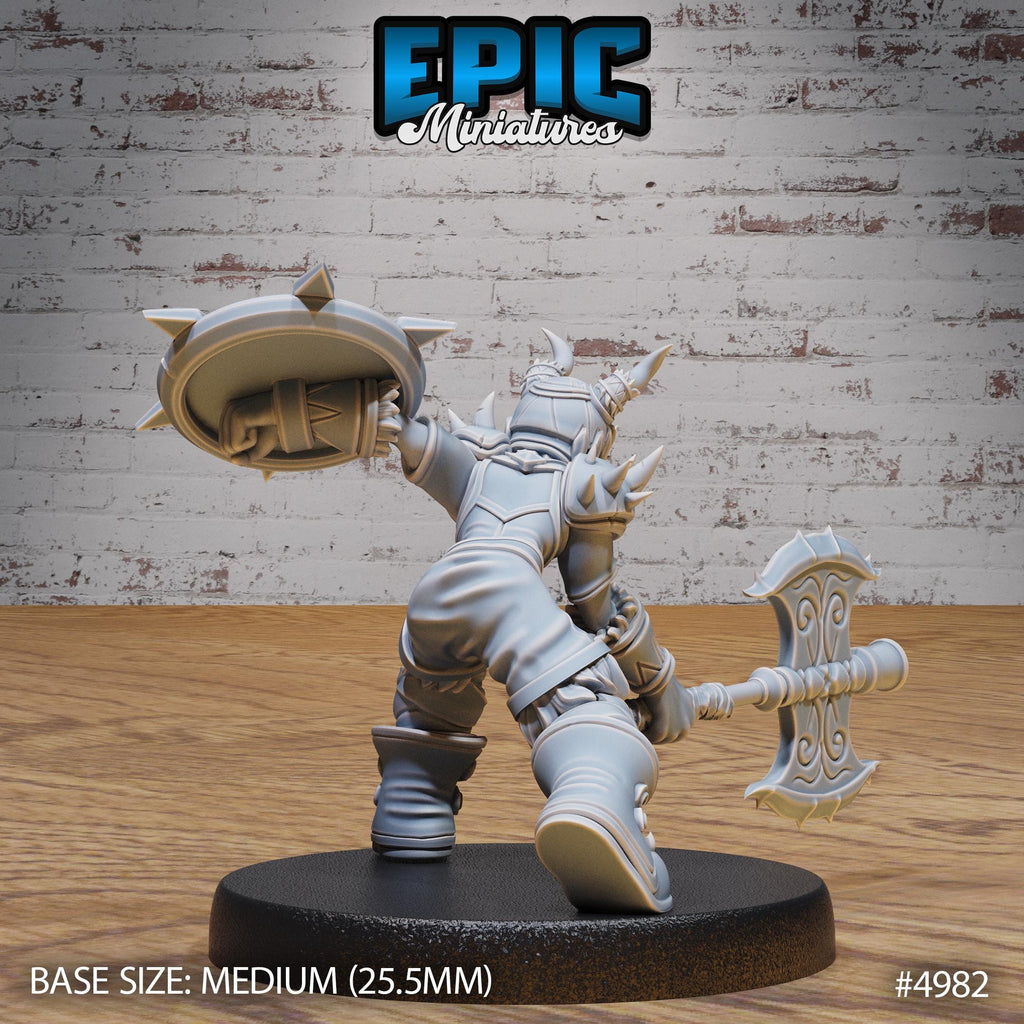 Young Barbarian Option #4982 back DND miniature Savage Attack 16k resin