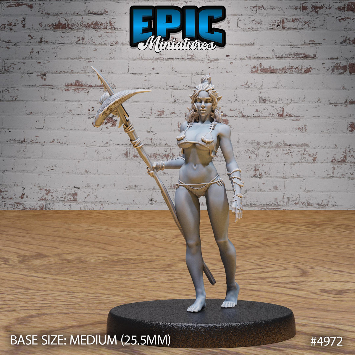 Orc Fisher Female Option #4972 front DND miniature Savage Attack 16k resin