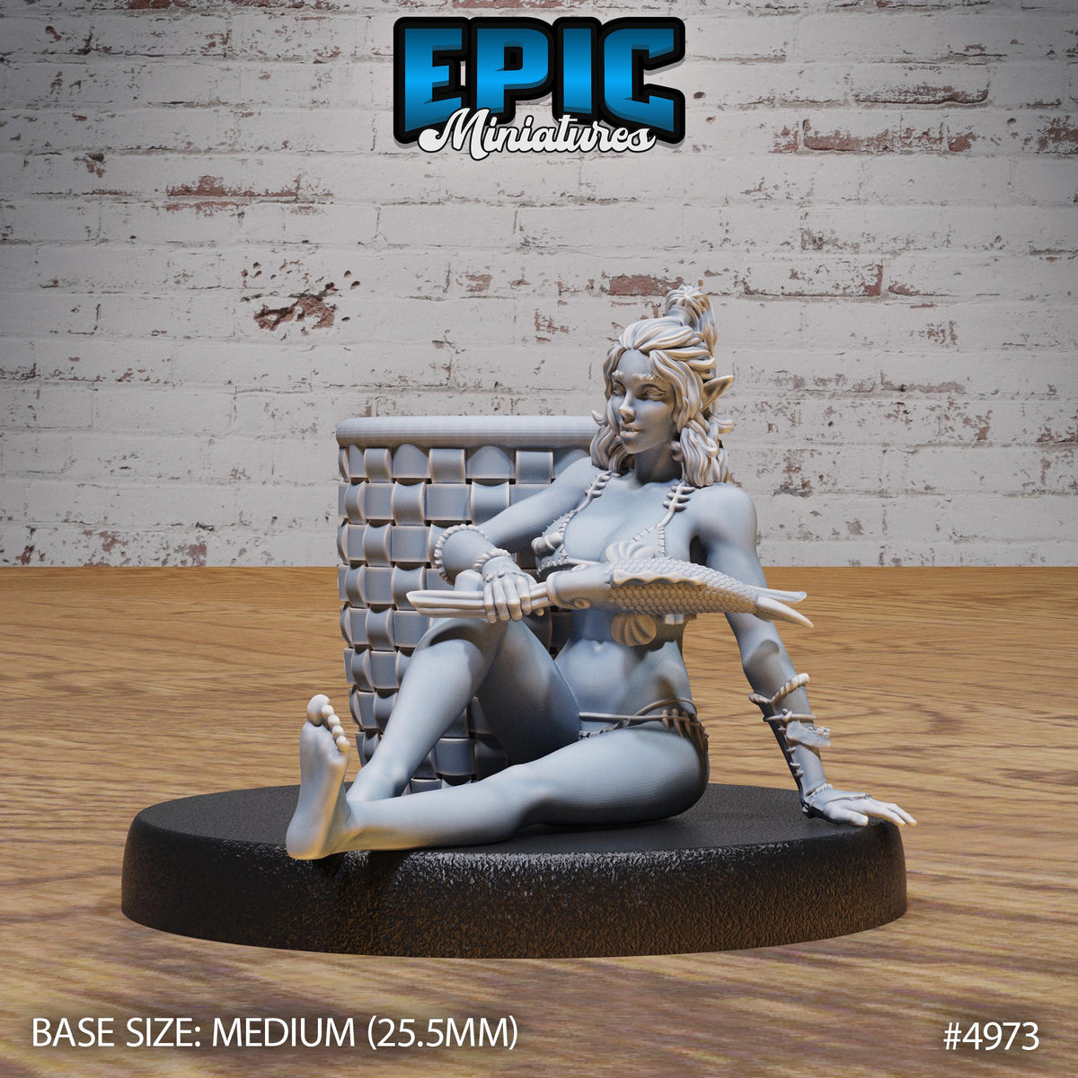 Orc Fisher Female Option #4974 front DND miniature Savage Attack 16k resin