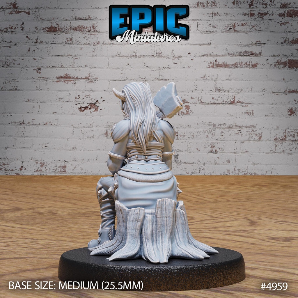 Orc Tiefling Female Option #4959 back DND miniature Savage Attack 16k resin