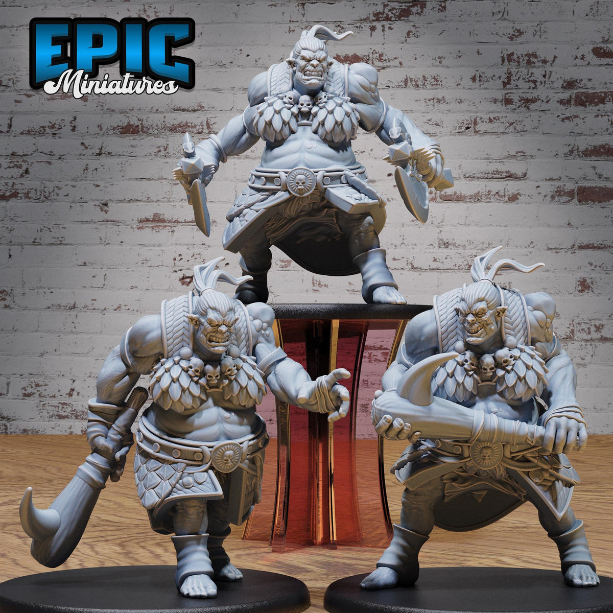 Orog Female Set of 3 DND miniatures group photo Savage Attack