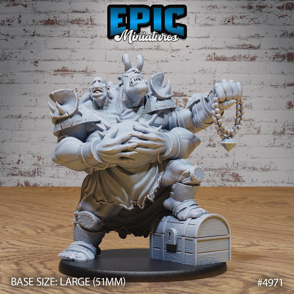 Ettin Mutant General Option #4971 front DND miniature Savage Attack 16k resin