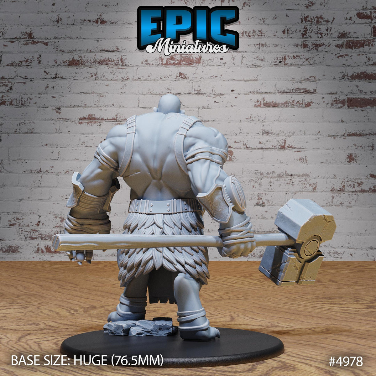 Hill Giant Set of 3 DND Mini | Savage Attack Collection | TTRPG | Grudd Haug Tyranny of Dragons Yawning Portal Icewind Frostmaiden Huge Ogre Option #4978 back DND miniature  16k resin