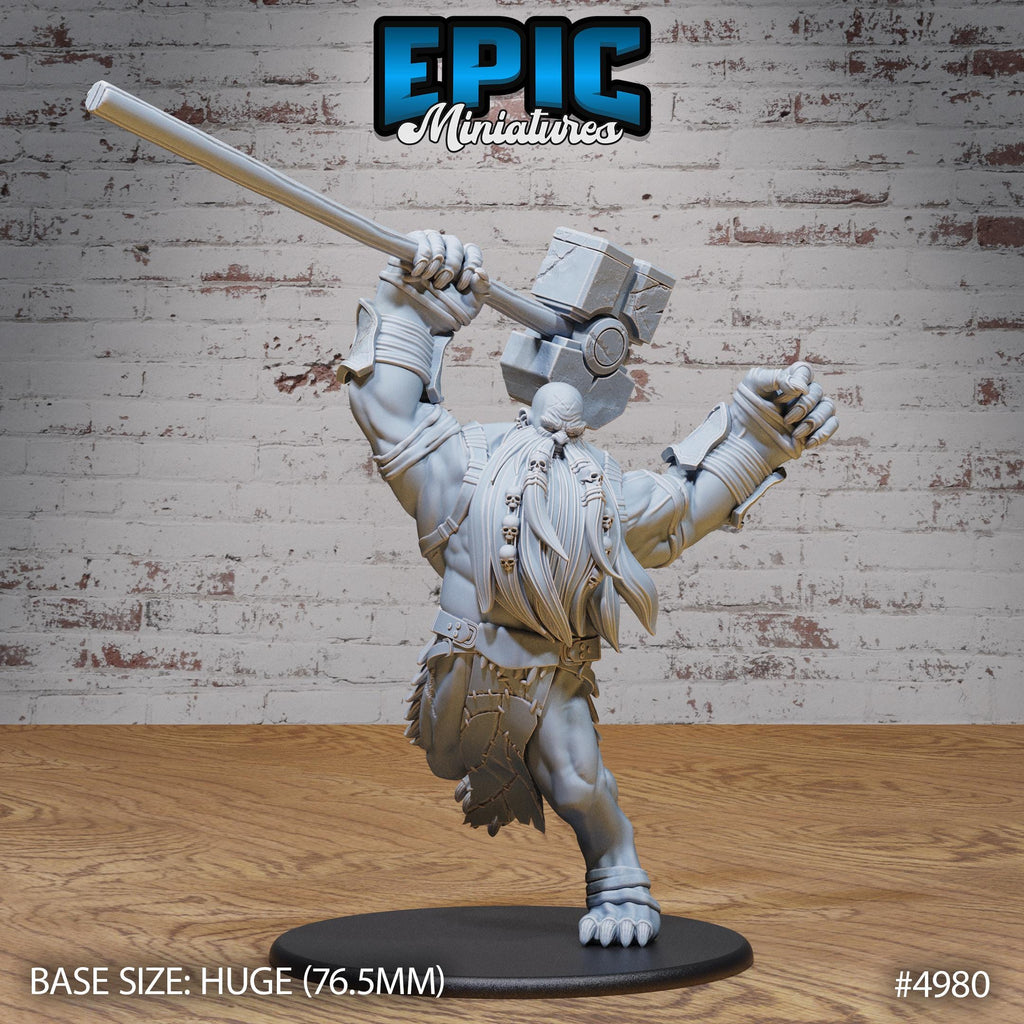 Hill Giant Set of 3 DND Mini | Savage Attack Collection | TTRPG | Grudd Haug Tyranny of Dragons Yawning Portal Icewind Frostmaiden Huge Ogre Option #4980 front DND miniature  16k resin