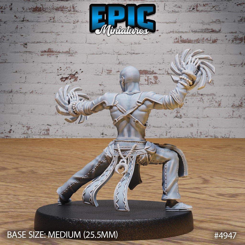 Monk Adventurer Male Option #4947 back DND miniature Legends of the East 16k resin