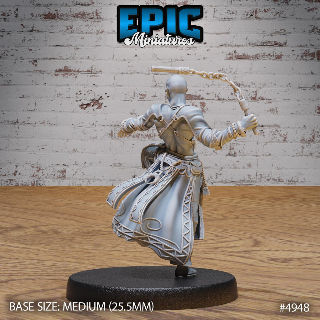 Monk Adventurer Male Option #4948 back DND miniature Legends of the East 16k resin
