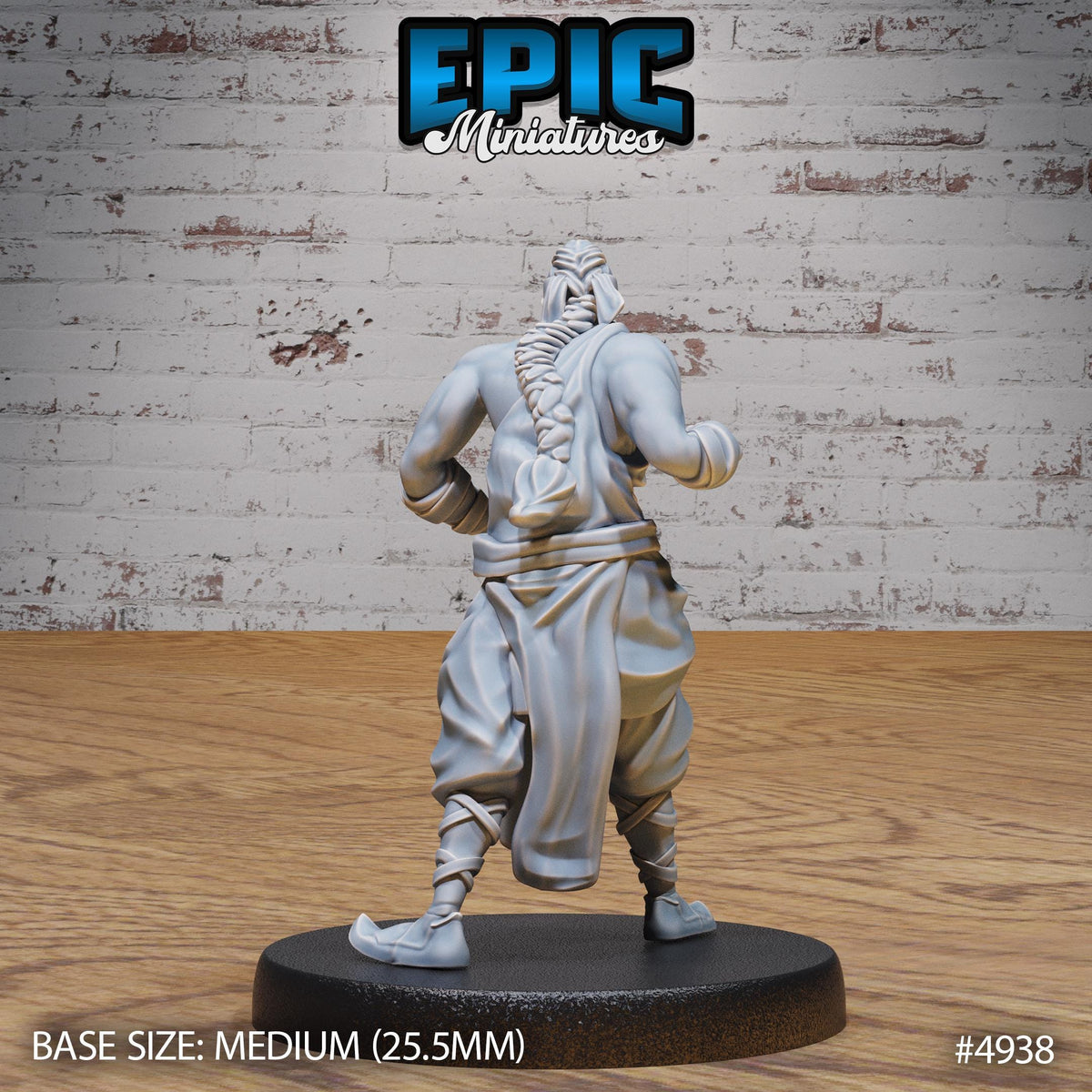 Martial Arts Monk Option #4938 back DND miniature Legends of the East 16k resin