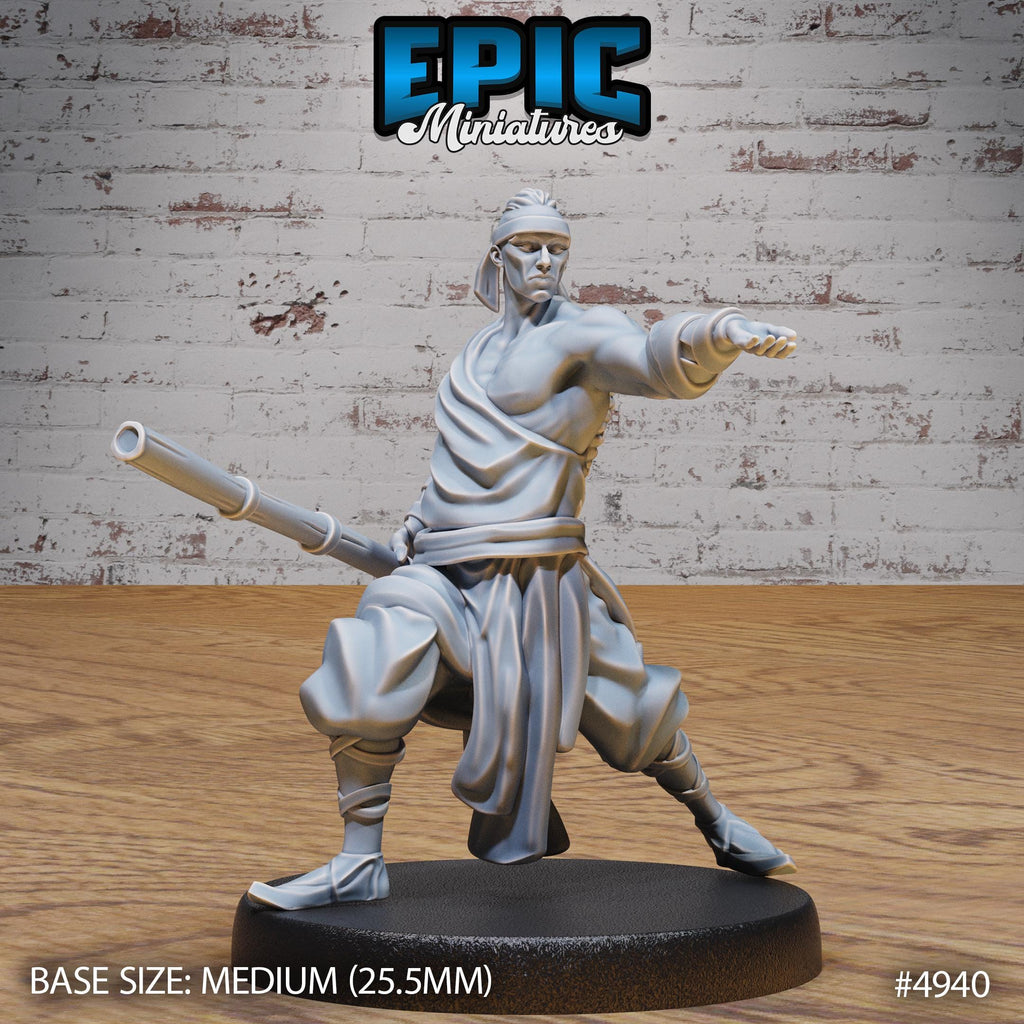 Martial Arts Monk Option #4940 front DND miniature Legends of the East 16k resin