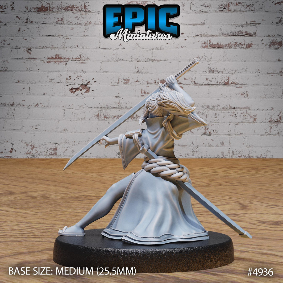 Samurai Woman Option #4936 back DND miniature Legends of the East 16k resin