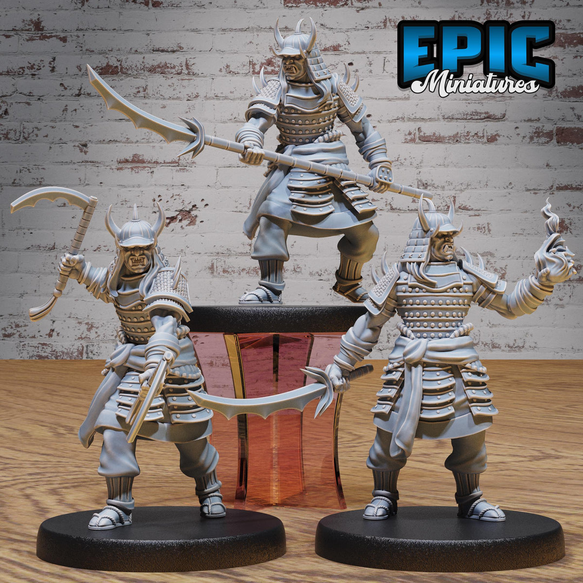 Oni Samurai Set of 3 DND miniatures group photo Legends of the East