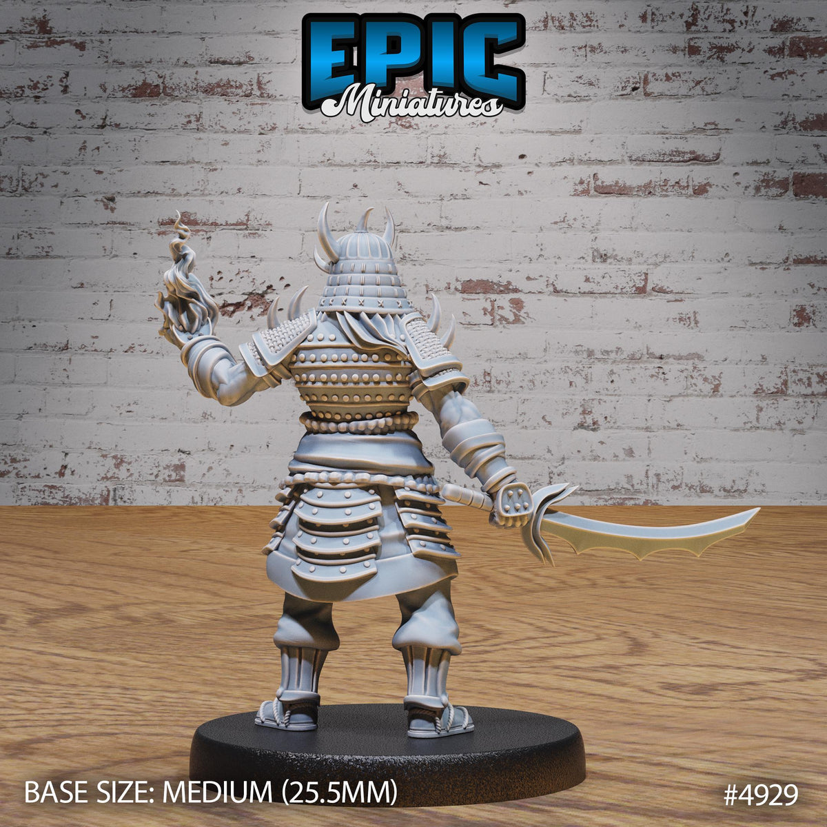 Oni Samurai Option #4929 back DND miniature Legends of the East 16k resin