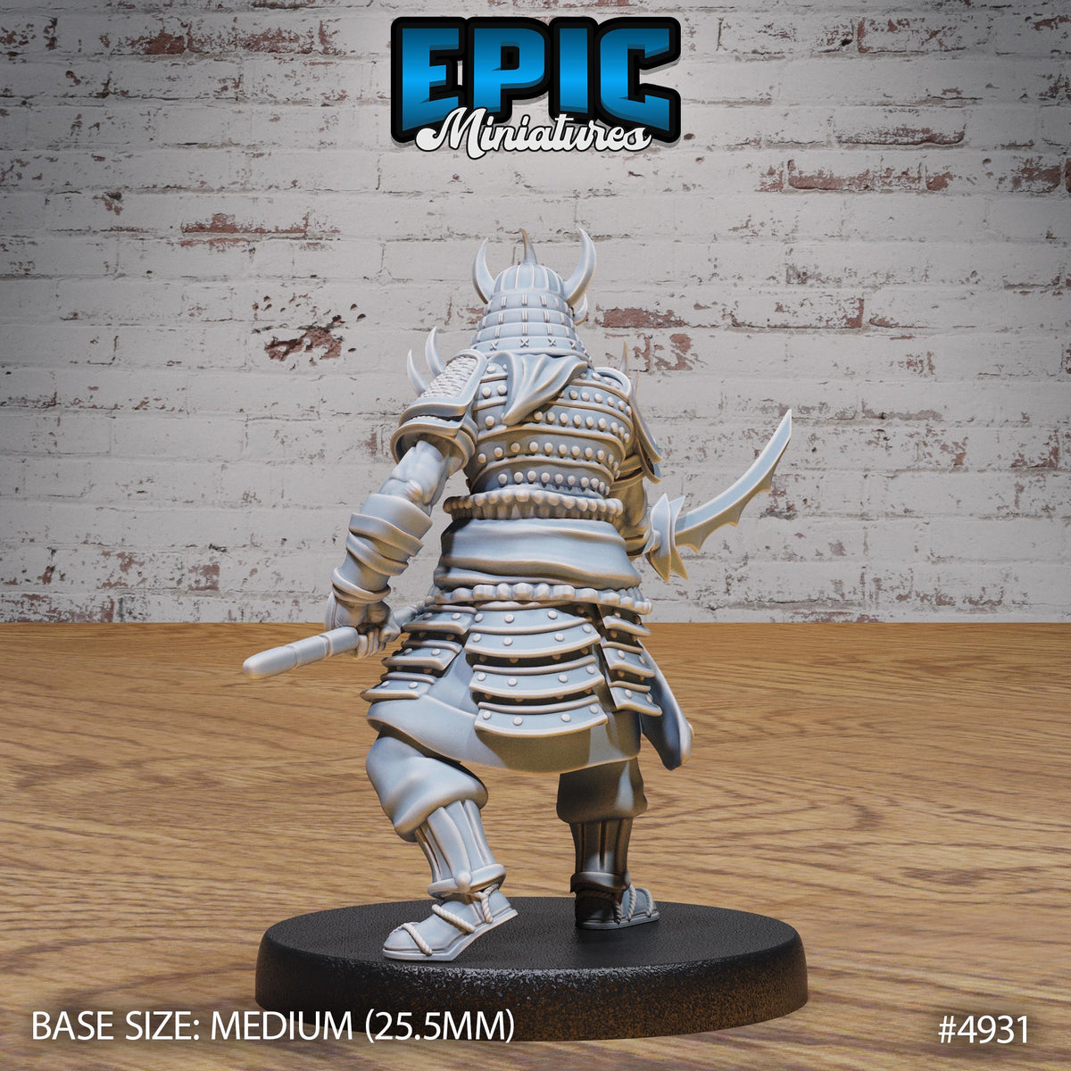 Oni Samurai Option #4931 back DND miniature Legends of the East 16k resin