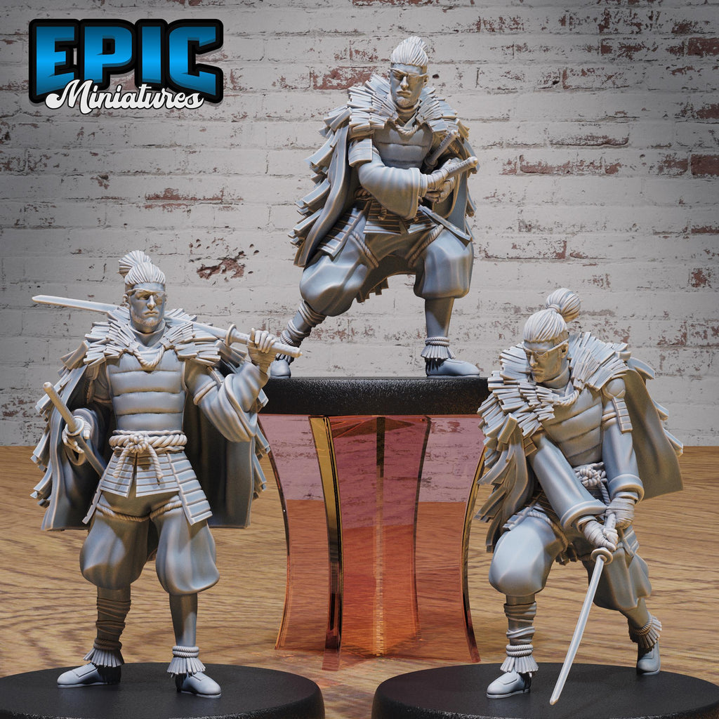 Legendary Ronin Set of 3 DND miniatures group photo Legends of the East
