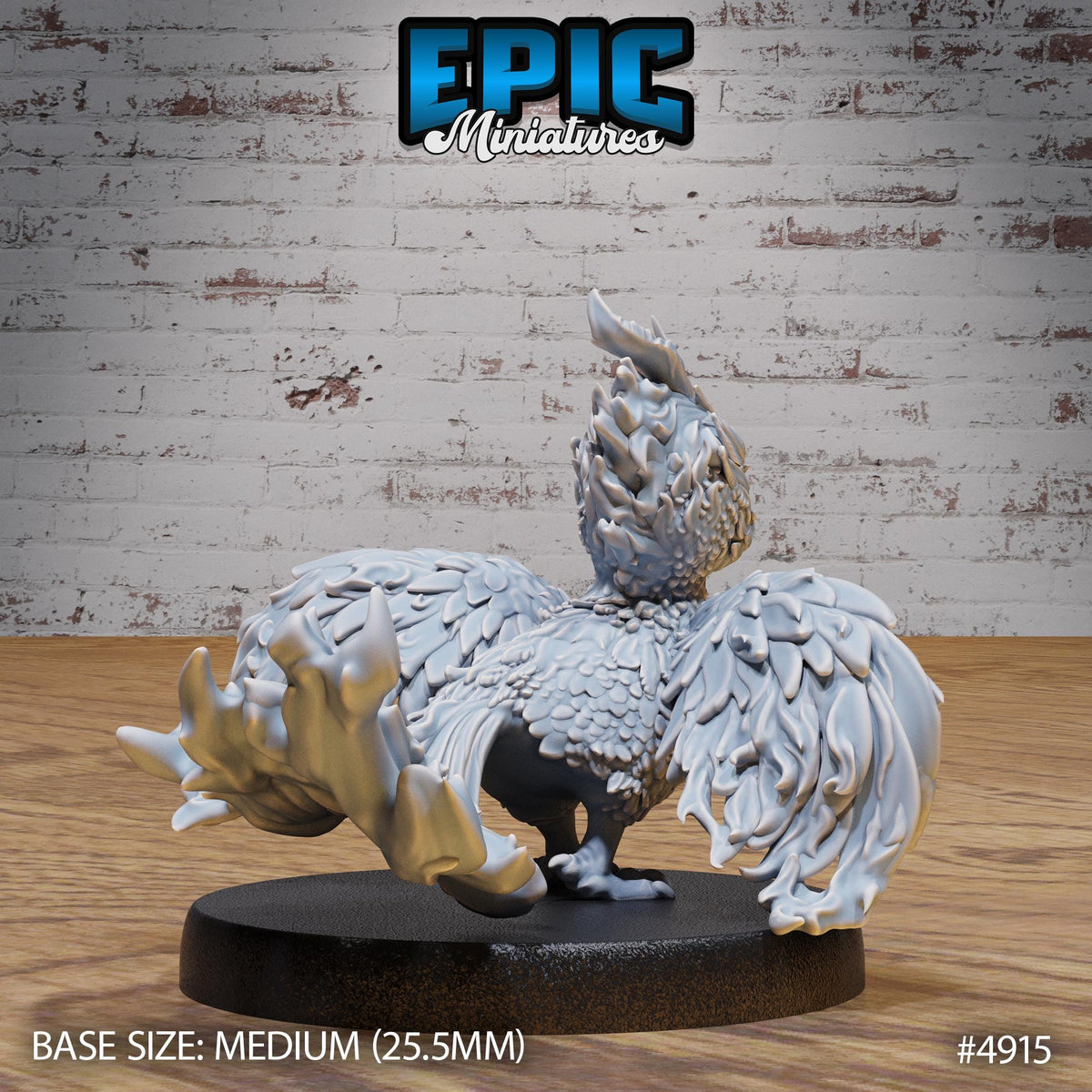 Phoenix Hatchling 50mm height upscale Option #4915 back DND miniature Legends of the East 16k resin